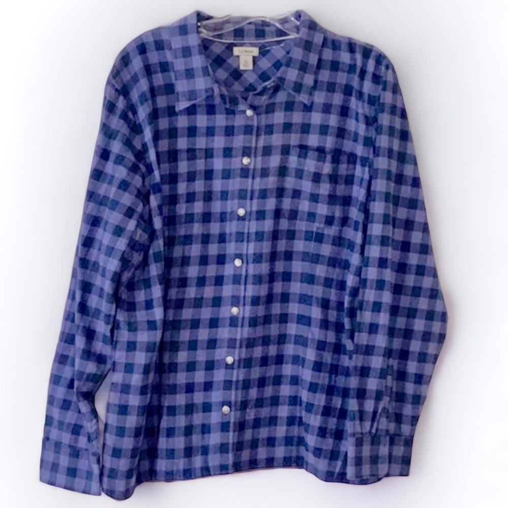 LL Bean Flannel Plaid Button Down Shirt